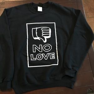 CLOUT no love mens crewneck sweatershirt